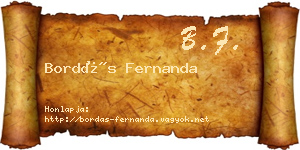 Bordás Fernanda névjegykártya